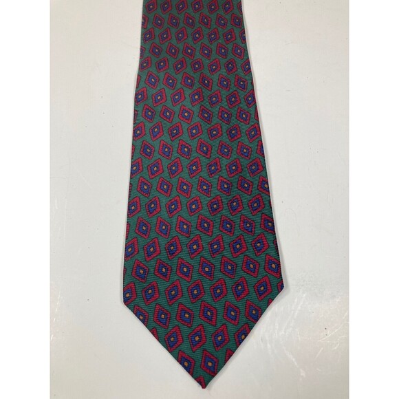 POLO Ralph Lauren Geometric Print 100% Silk Tie - Picture 1 of 2